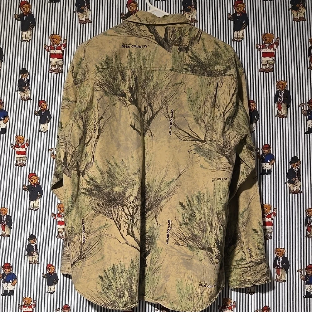 Vintage Cabela's Outdoor Realtree Camo Hunting Button Up Shirt Size L Regular